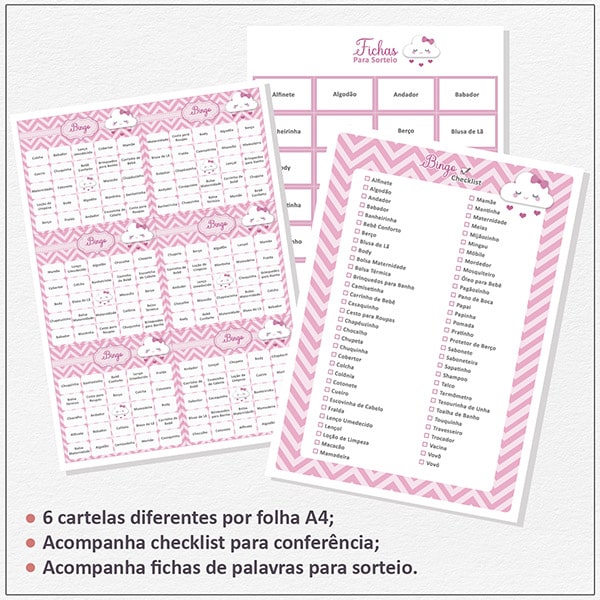 104 Cartelas Bingo Chá De Bebê Tema Menino Chuva De Amor Pdf