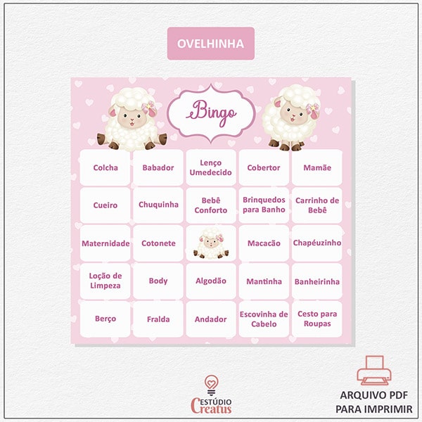 20 Cartelas De Bingo Para Chá De Lingerie (digital)