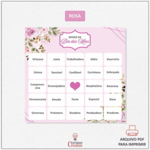 bingo dia das mães rosa